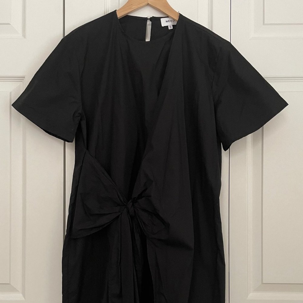 Need Supply Black Dress with Tie Front